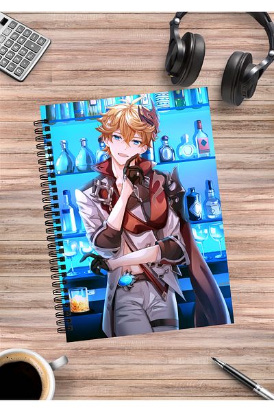 mertfigur Genshin Childe Tartaglia Anime Spiral Notebook A5 (50 Sheets)