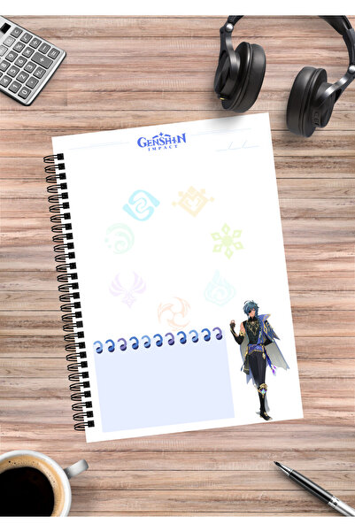 mertfigur Genshin Kaeya Anime Spiral Notebook A5 (50 Sheets)