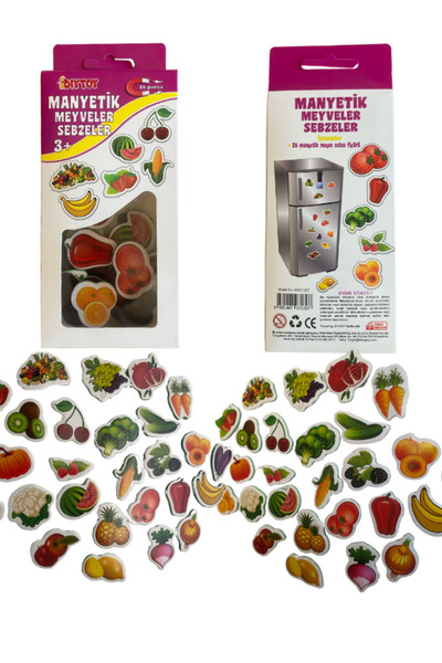 TEKİNOW 26 Adet Mıknatıslı Manyetik Sebzeler Meyveler Buzdolabı Süsü Magnet