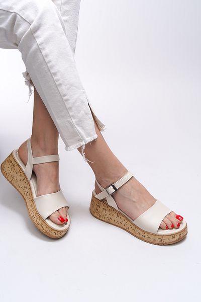Riccon Beige Kysronyn Women's Sandals 0012210