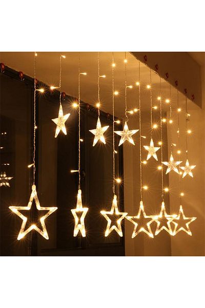 Other 12 Stars LED Curtain String Set Yellow 6.7x3.3feet