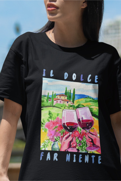 SUNFREE POPULARNA TRENDOVSKA ŽENSKA MAJICA SA ŠTAMPOM SLIKE VINA Oversize kroj