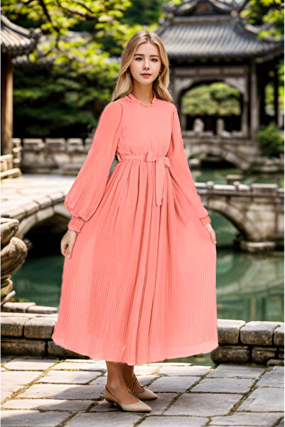 Joui Co Kız Çocuk Elbise Uzun Boydan Beyaz Şifon Elbise 11-Yaş-12 Yaş-13 Yaş-...