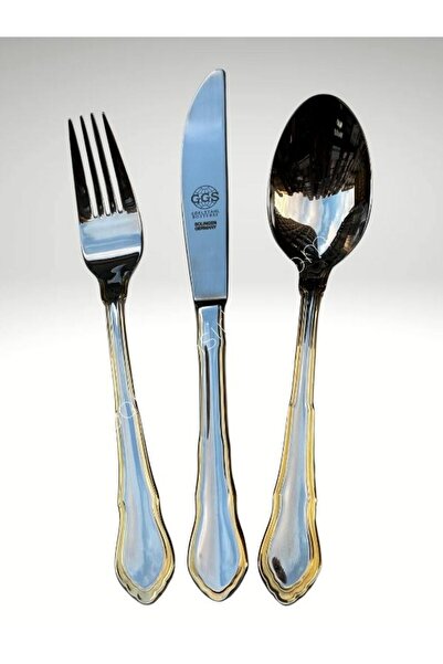 ggs solingen Angelina Parlak Altın 96 Parça 12 Kişilik Çatal Kaşık Seti