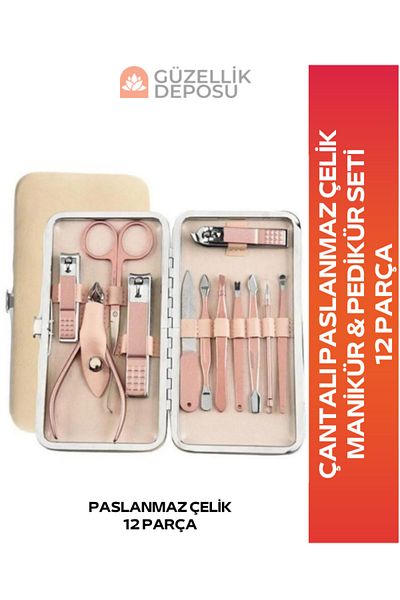 Svetit Manicure & Pedicure Set with Stainless Bag 12 Pieces