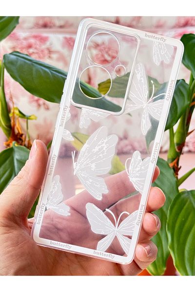 Fibaks جراب لهاتف Vivo V29 Lite 5G بتصميم فراشة شفاف وغطاء من السيليكون الناعم مع حماية للكاميرا