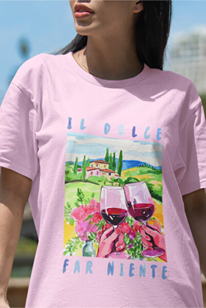 SUNFREE POPULARNA TRENDOVSKA ŽENSKA MAJICA SA ŠTAMPOM SLIKE VINA Oversize kroj