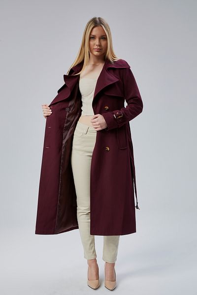 Bolivente Women's Belted Windbreaker Detailed Long Trench Coat