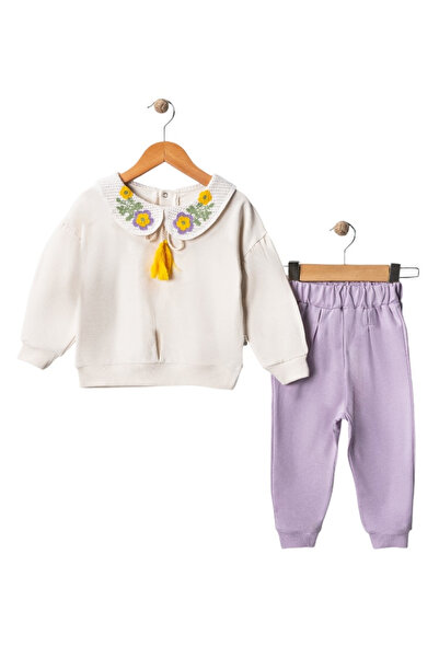 ONSUN Örgü Yakalı Kız Çocuk Eşofman Takımı