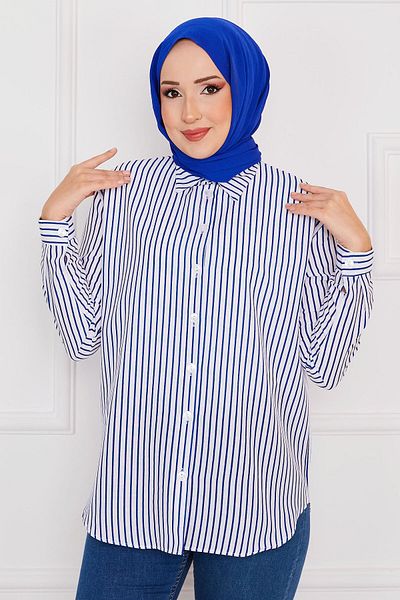 EBRUTESETTÜR Blue Striped Shirt