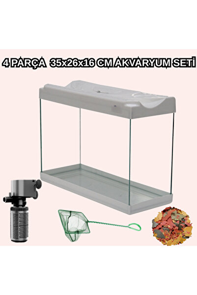 MS AKVARYUM CANLILARI ÜRETİM VE TEDARİK TESİSİ AKVARYUM SETİ 4 PARÇA 35 CM (M...