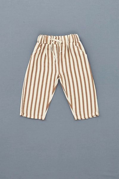 Kirazkids Muslin Trousers Brown Striped