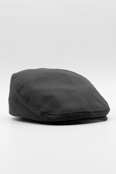 Külah Men's Cap Cotton British Black Flat Cap Hat