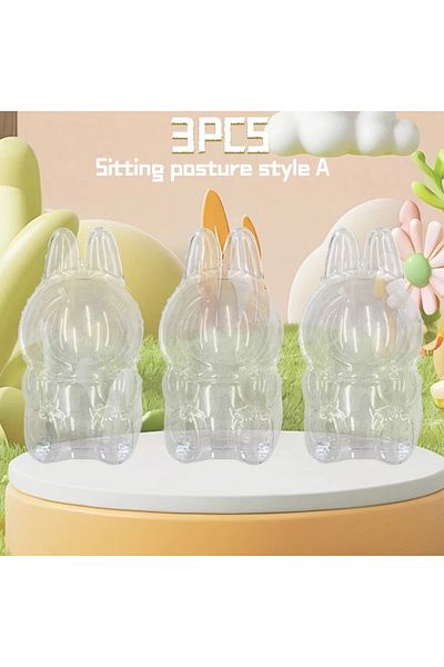 Choice no doll Shell-A 3PCS Labubu Blind Box Transparent Protective Cover Thickened Dust Bag Pendant Doll A