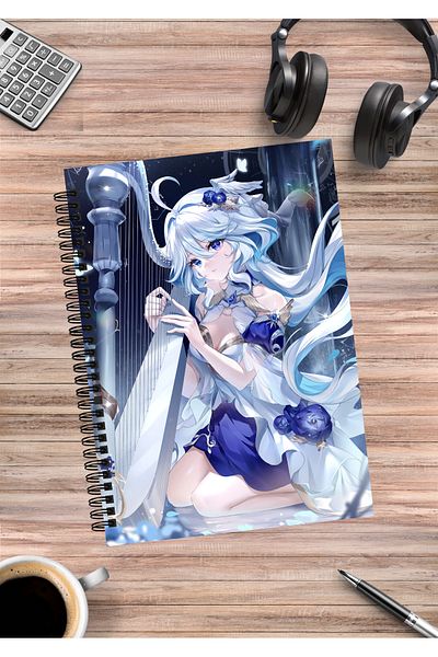 mertfigur Genshin Furina Focalors Anime Spiral Notebook A5 (50Sheets)