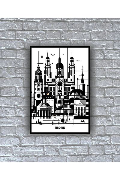icase Cities of the World Rome London Amsterdam Lisbon Madrid Warsaw Wall Decoration Wooden Painting Set