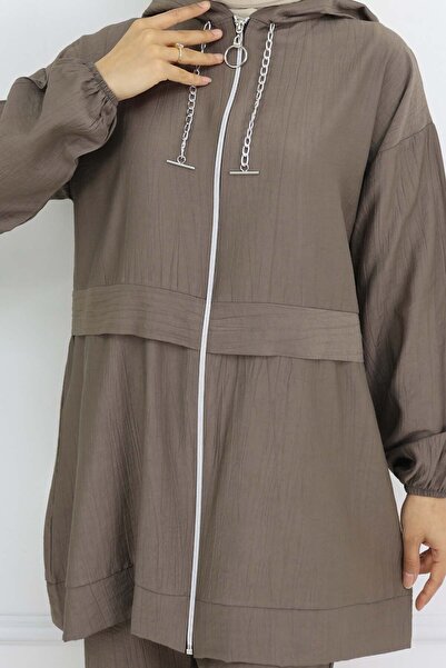 benguen Chain Detailed Hijab Suit Mink 4760