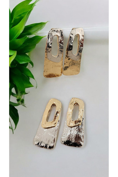 Yaseminli Butik Silver-Gold 2 Color Earrings