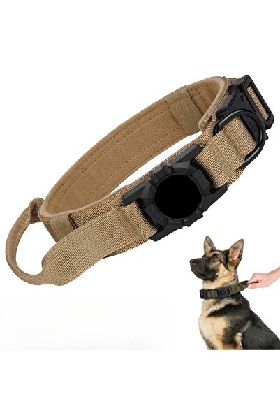 Choice طوق كلب قابل للتعديل من النايلون مقاس XL باللون الكاكي مع مشبك معدني و...
