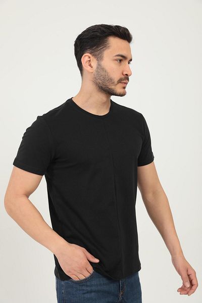 Polo State Tricou pentru bărbați, cu decolteu, cu croiala normală, cu perie de carbon, negru