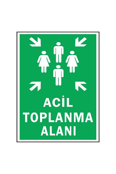 Lucena Metal Emergency Assembly Area 15 cm X 20 cm Warning Sign Direction Sign