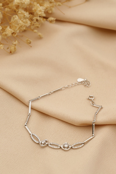 Neva RODYUM KAPLAMA MEKİK MOTİFLİ GÜMÜŞ BİLEKLİK