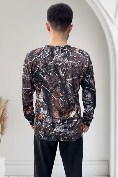 WİDİ Tricou cu model de pădure de vânătoare - Regular Fit Crew Neck Manecă lungă DRY TOUCH