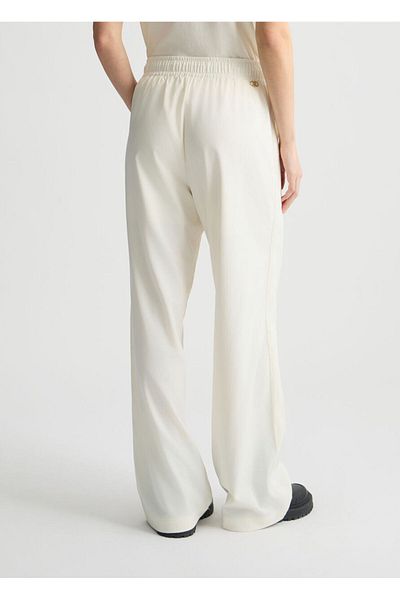 Liu Jo Women's Comfortable Fit Elastic Waist Leg - White Trousers