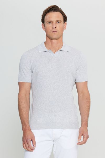 ALTINYILDIZ CLASSICS Μπλουζάκι Standard Fit 100% βαμβακερό Hawai Jacquard Knitwear και Melange