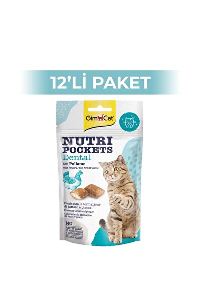 Gimcat Nutripockets Dental Diş Sağlığı için Kedi Ödül Maması 60 gr 12 Adet