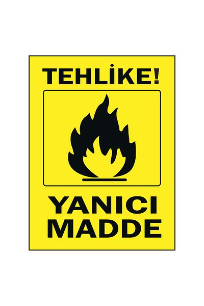Lucena Metal Hazard Flammable Substance 15 cm X 20 cm Warning Sign Direction Sign