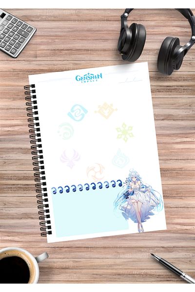 mertfigur Genshin Furina Focalors Anime Spiral Notebook A5 (50Sheets)