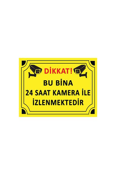Lucena Metal Attention This Building Is Monitored 24 Hours by Camera 15 cm X 20 cm Warning Sign Diversion
