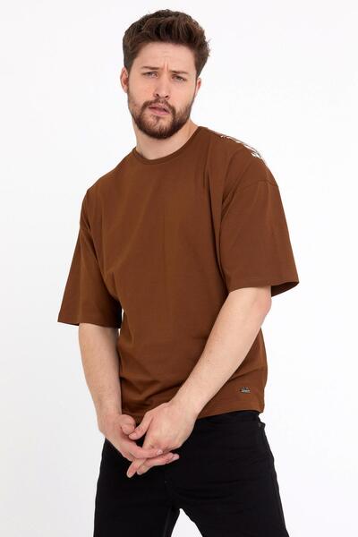 Polo State Чоловіча футболка Oversize з принтом, колір коричневий