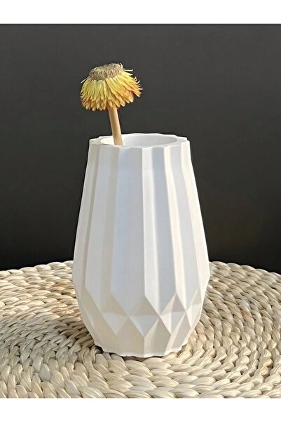 jeane home decor Tasarım Beyaz Minimal Beton Vazo Obje