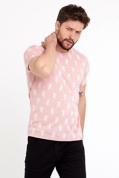 Polo State Ανδρικό μπλουζάκι Jacquard Basic Ροζ