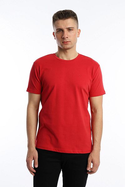 Polo State Men's Red Embroidered Golf Regular Fit T-Shirt