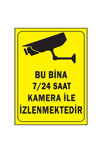 Lucena Metal This Building Is Monitored 24/7 by Camera 15 cm X 20 cm Warning Sign Directional Sign