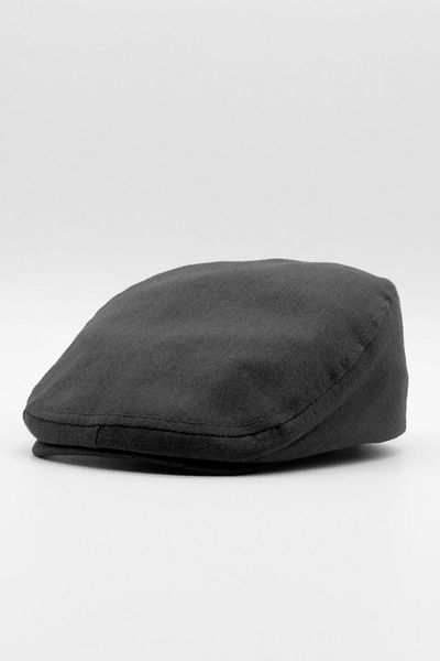 Külah Men's Cap Cotton British Black Flat Cap Hat
