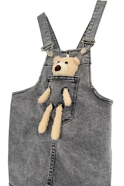 ribana Denim Skirt with Teddy Bear and Light Black Girl Slopet