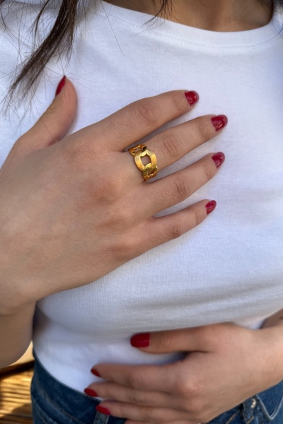 Utku Kuyumculuk 22 AYAR GURMET ZİNCİR MODELİ YÜZÜK