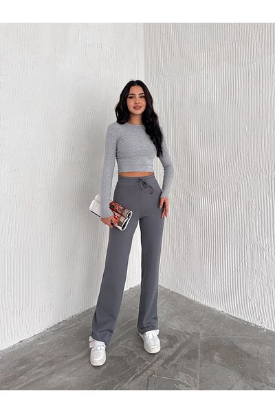 DeChival Ribbed Palazzo Pants - Personal Comfortable Uniforms for the Season