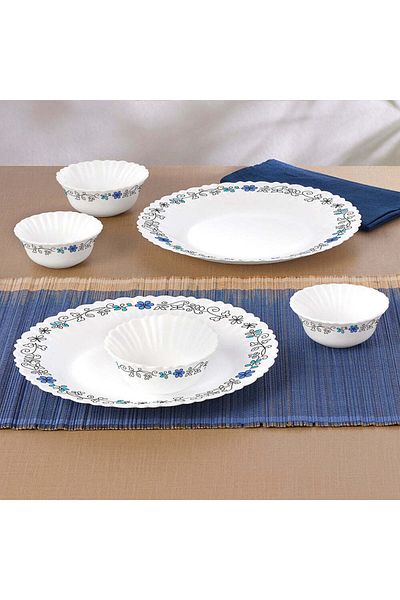 British Chef 20 Pieces Opalware Dinner Set |Microwave, Dishwasher & Frezzer Safe | Blue Iris Dinnerware set