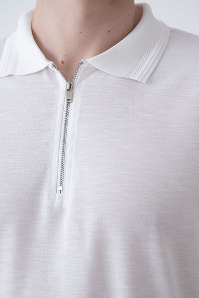 İLKCET MODA Collar Detail Zippered Modal Men's Tshirt