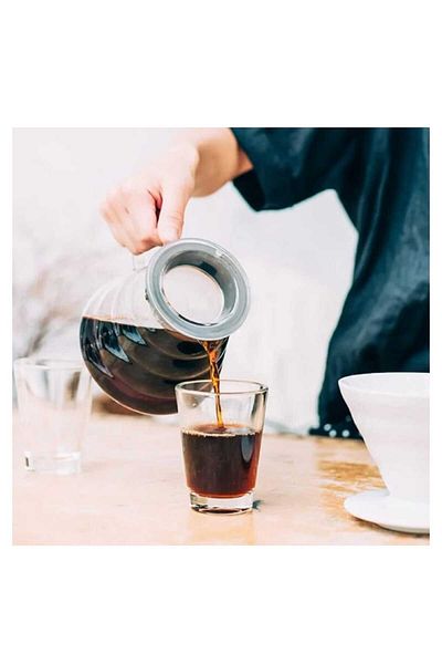 Generic Heat-resistant clear glass dripper carafe with hand filter, suitable for drip coffee making