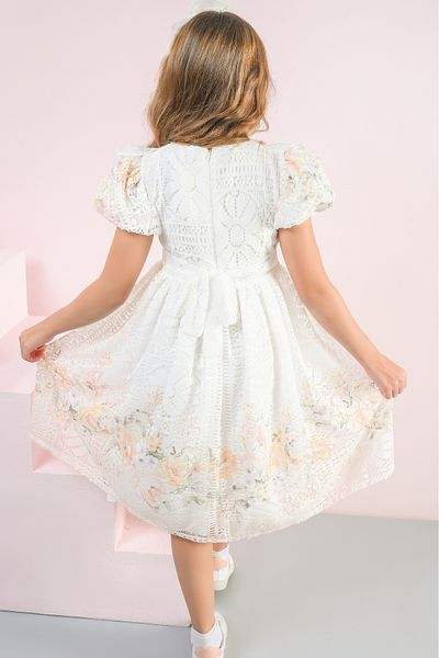 LAMİS FASHİON Girls' Spring Flowers Dress