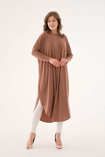 NİSUM MODA Sandy Tunic with Slits on the Sides