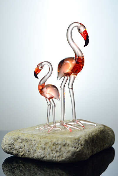 Narçiçeği Takı ve Hediyelik Eşya Özel Tasarım El Yapımı Cam Flamingo Figürü 2...