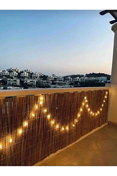 Ersa Hediyelik Kamış Çit Bambu Çit Balkon Çit 75cmx5 Metre Yükseklik 75cm En 5 Metre Doğal Kamış Gölgelik 75cmx5mt