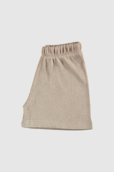 hepbaby Bej, Waffle Dokulu Şortlu Çocuk Takım HB23990
